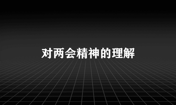 对两会精神的理解