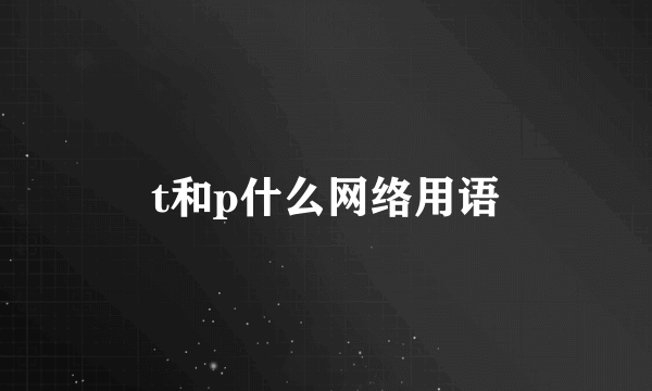 t和p什么网络用语