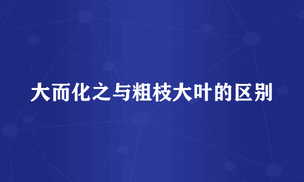 大而化之与粗枝大叶的区别