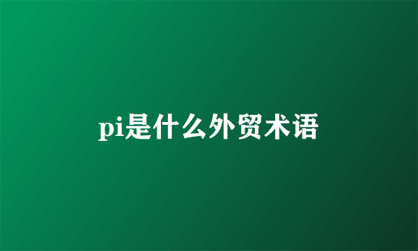 pi是什么外贸术语