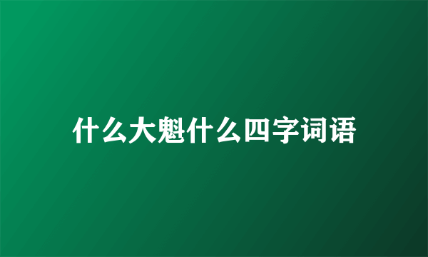什么大魁什么四字词语