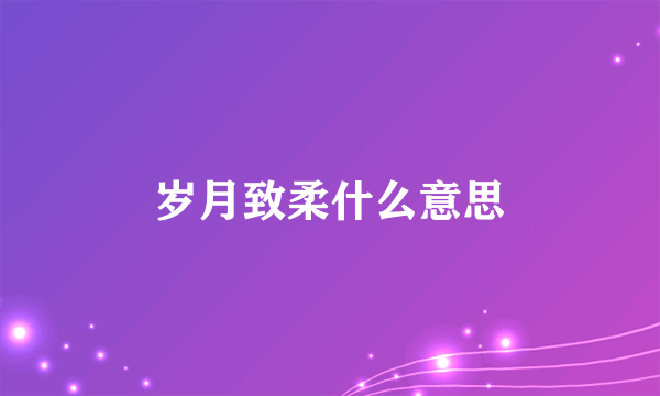 岁月致柔什么意思