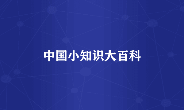 中国小知识大百科