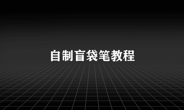 自制盲袋笔教程