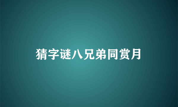 猜字谜八兄弟同赏月