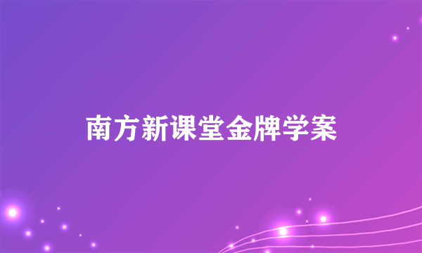 南方新课堂金牌学案