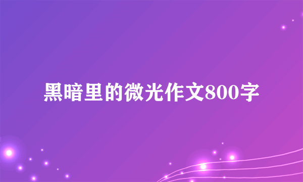 黑暗里的微光作文800字
