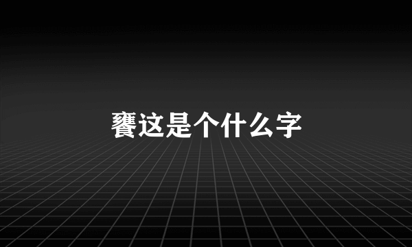 饔这是个什么字