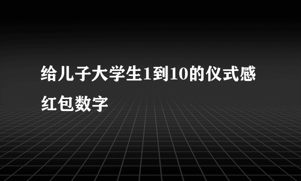 给儿子大学生1到10的仪式感红包数字
