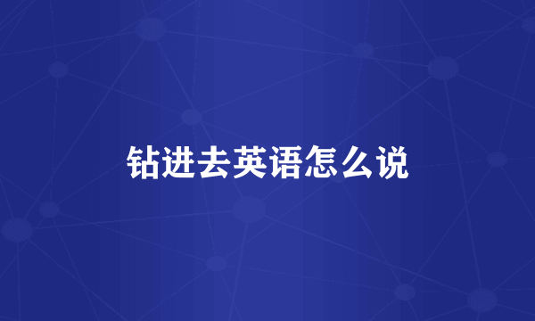 钻进去英语怎么说