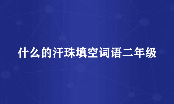 什么的汗珠填空词语二年级