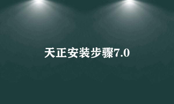 天正安装步骤7.0