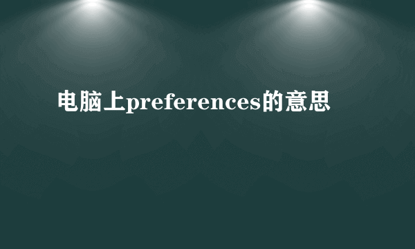 电脑上preferences的意思