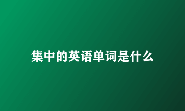 集中的英语单词是什么