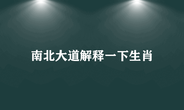 南北大道解释一下生肖