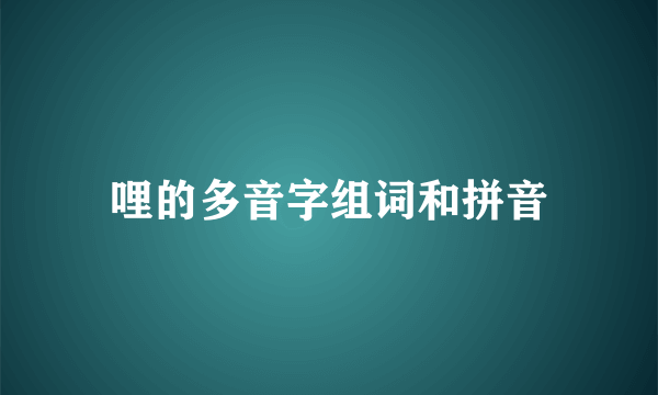 哩的多音字组词和拼音
