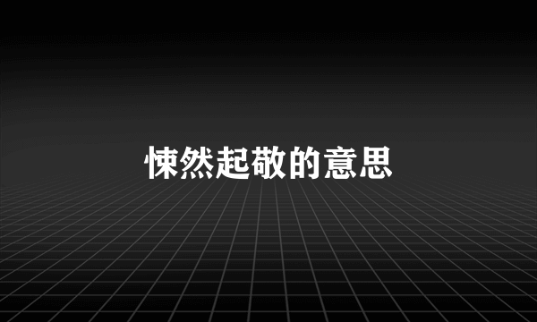 悚然起敬的意思