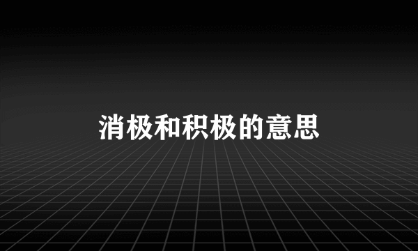 消极和积极的意思