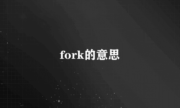 fork的意思