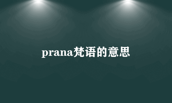 prana梵语的意思