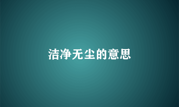 洁净无尘的意思
