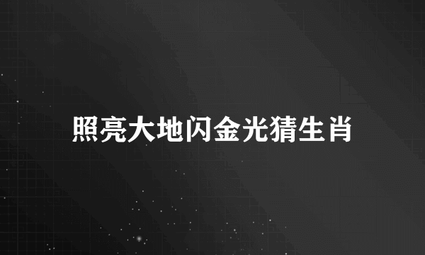 照亮大地闪金光猜生肖