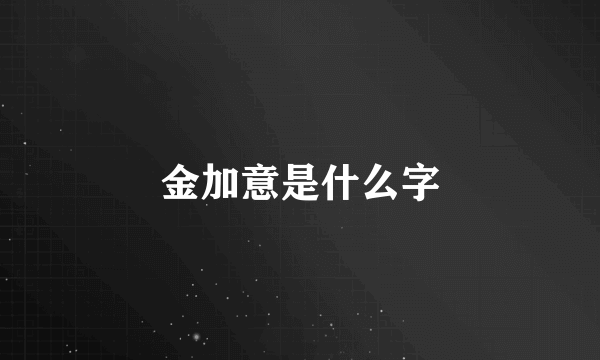 金加意是什么字