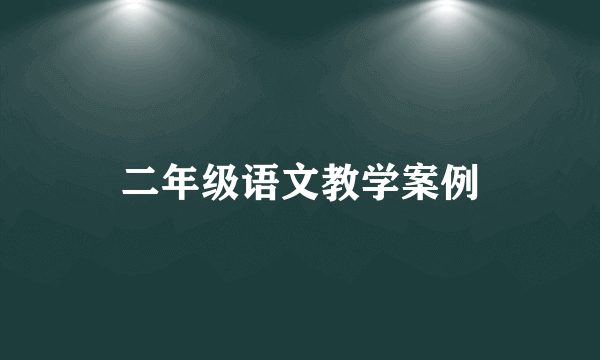 二年级语文教学案例