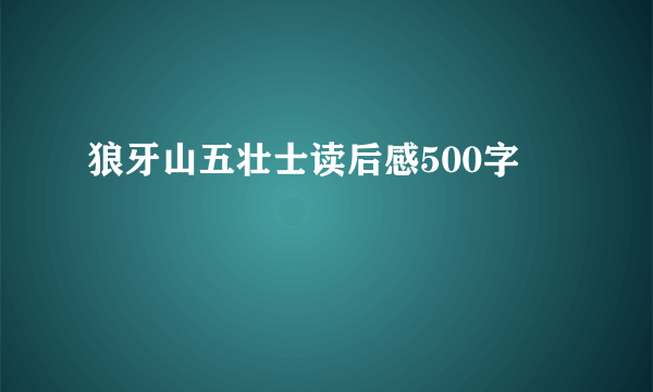 狼牙山五壮士读后感500字