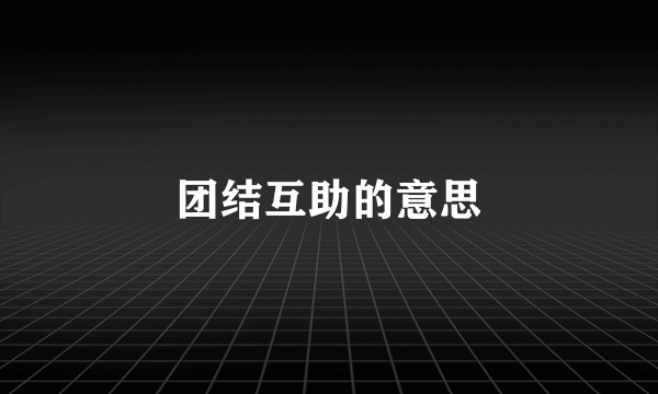 团结互助的意思