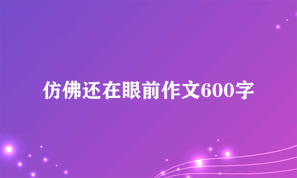 仿佛还在眼前作文600字