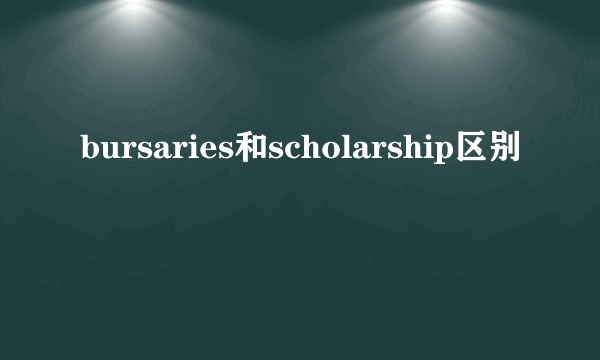 bursaries和scholarship区别