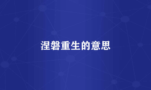 涅磐重生的意思