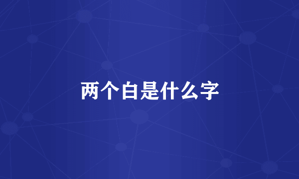两个白是什么字