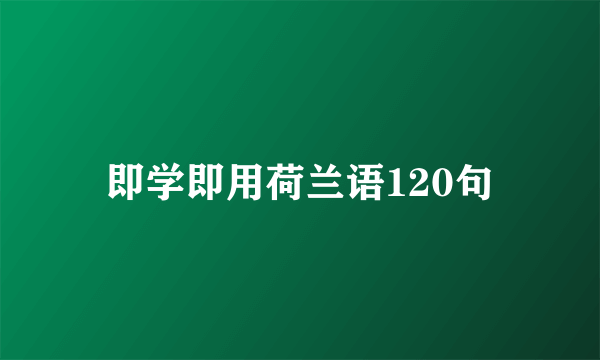 即学即用荷兰语120句