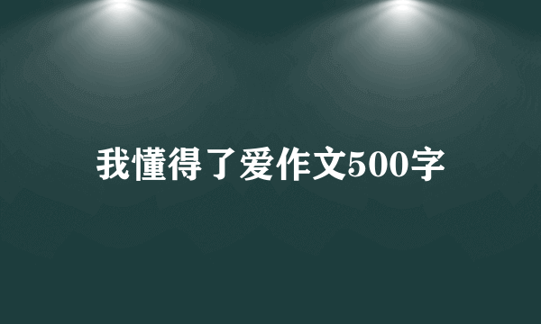 我懂得了爱作文500字