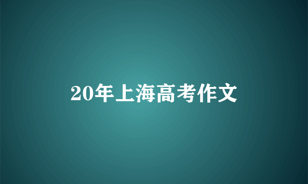 20年上海高考作文