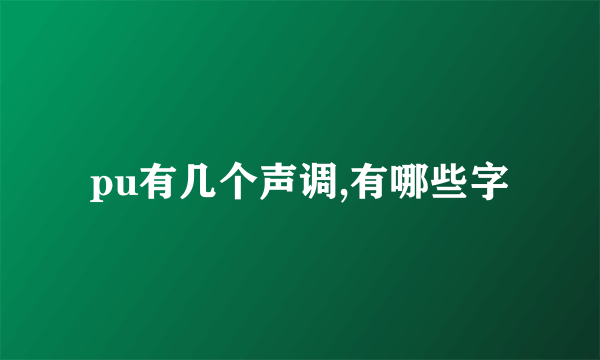 pu有几个声调,有哪些字