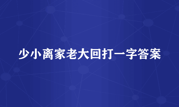 少小离家老大回打一字答案