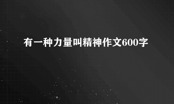 有一种力量叫精神作文600字