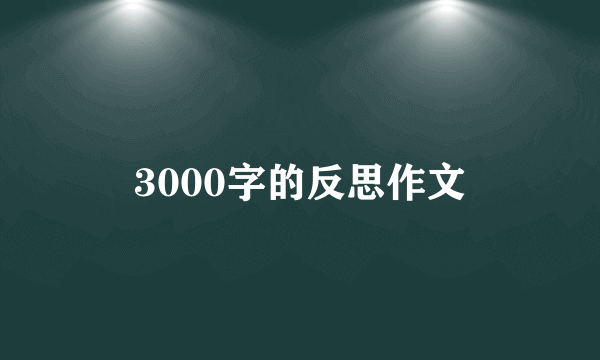 3000字的反思作文