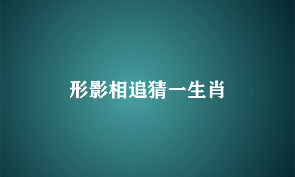 形影相追猜一生肖