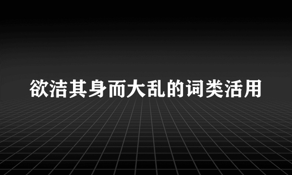 欲洁其身而大乱的词类活用