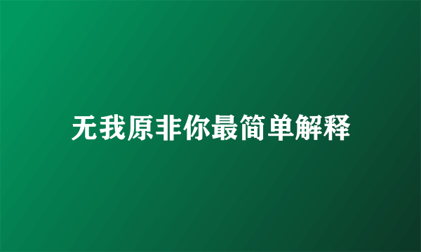无我原非你最简单解释