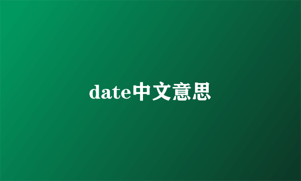 date中文意思