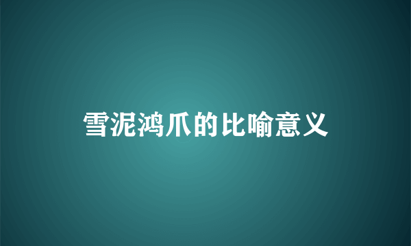 雪泥鸿爪的比喻意义