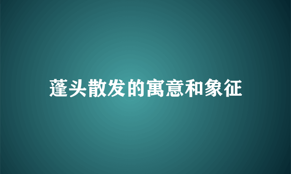 蓬头散发的寓意和象征