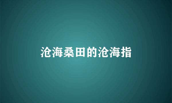 沧海桑田的沧海指