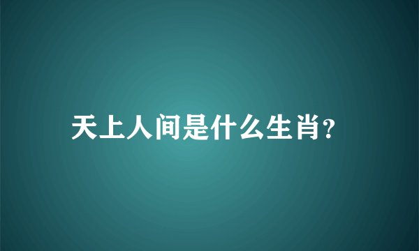 天上人间是什么生肖？