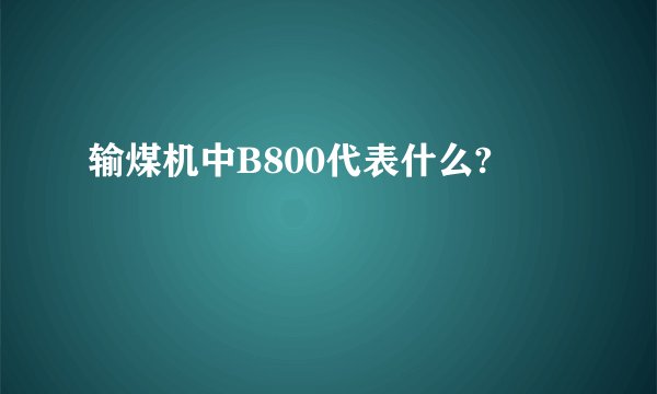 输煤机中B800代表什么?